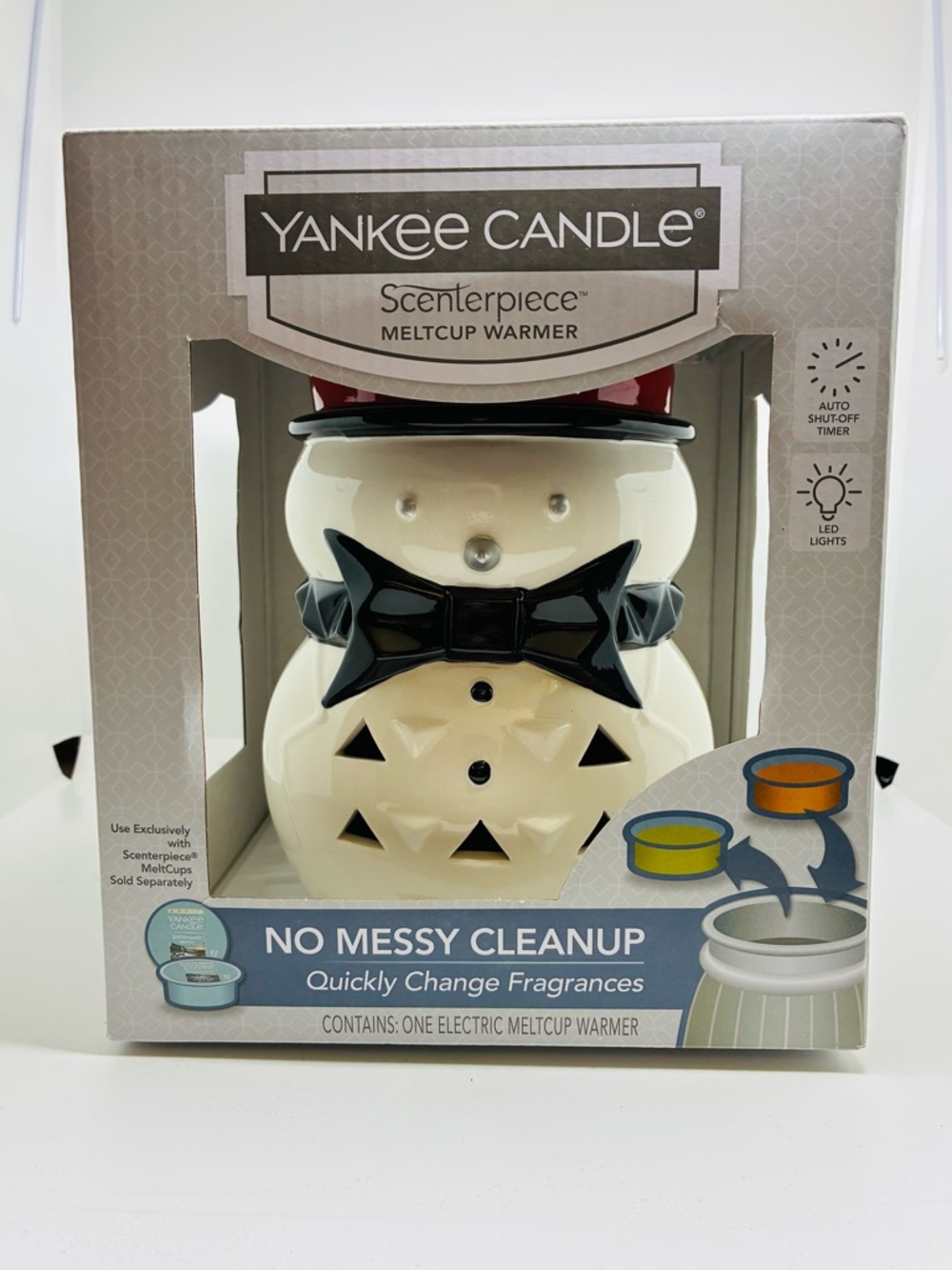 NWT! Yankee Candle Jack Frost Snowman Scenterpiece MeltCup Warmer- New in Box